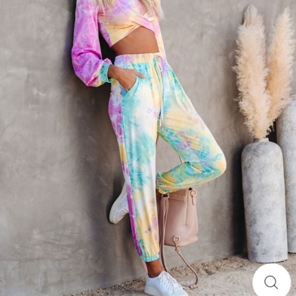 Jamboree Pocketed Tie Dye Knit Joggers - Picture 2 of 8